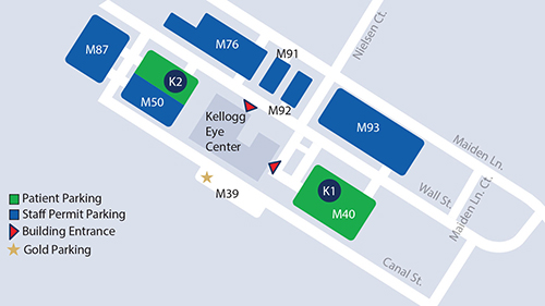 Kellogg Eye Center parking and entrance mp